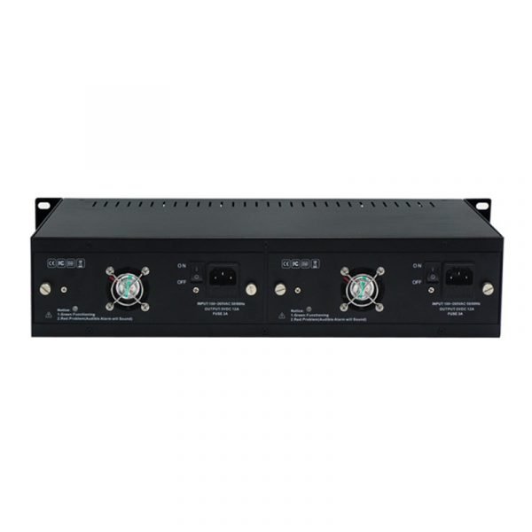 AOR-14 media converter rack with dual power supply