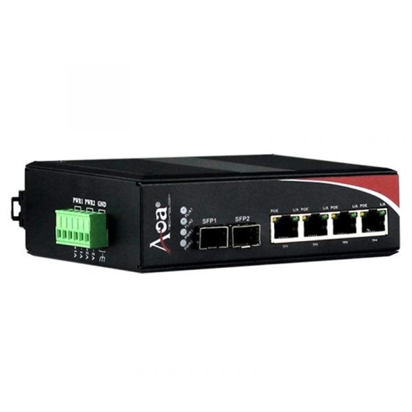 IES1204P-SFP_10/100M 2FX4FE Industrial PoE Switch with SFP Slot