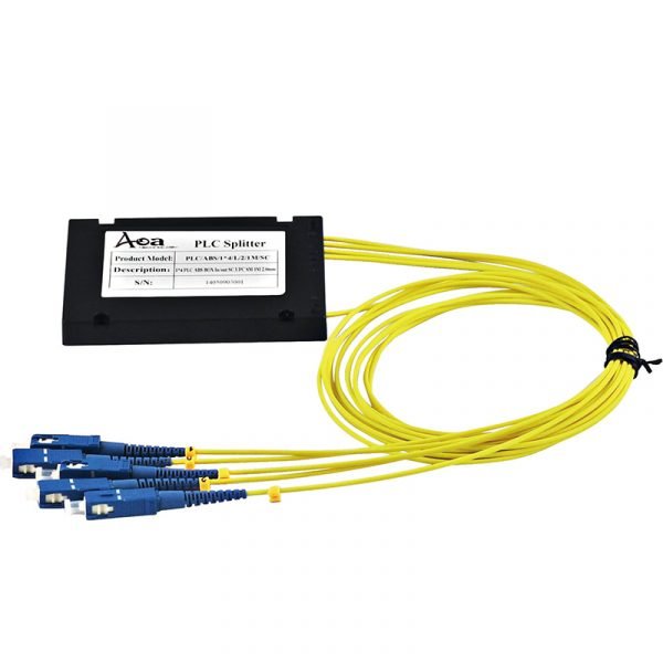 PLC-A-104_1x4 fiber optic PLC splitter_ABS box type