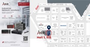 AOA Technology industrial ethernet switch supplier booth at SPS 2026 Nuremberg, Hall 1 Stand 518